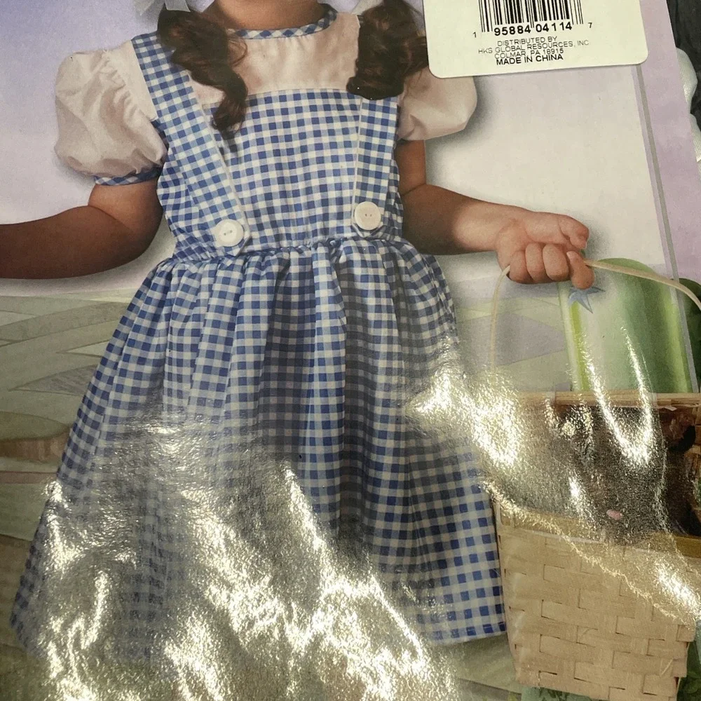 Wizard of Oz Dorothy Costume Dress Hair Bows Halloween Toddler Sz 12-24 M - Picture 6 of 9